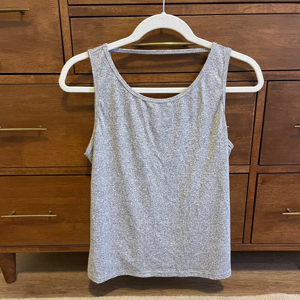 Grey Twist Back Workout Top